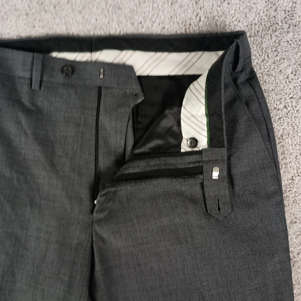 Lauren Ralph Lauren 36x32‎ Wool Flat Front Grey Mens Dress Pants